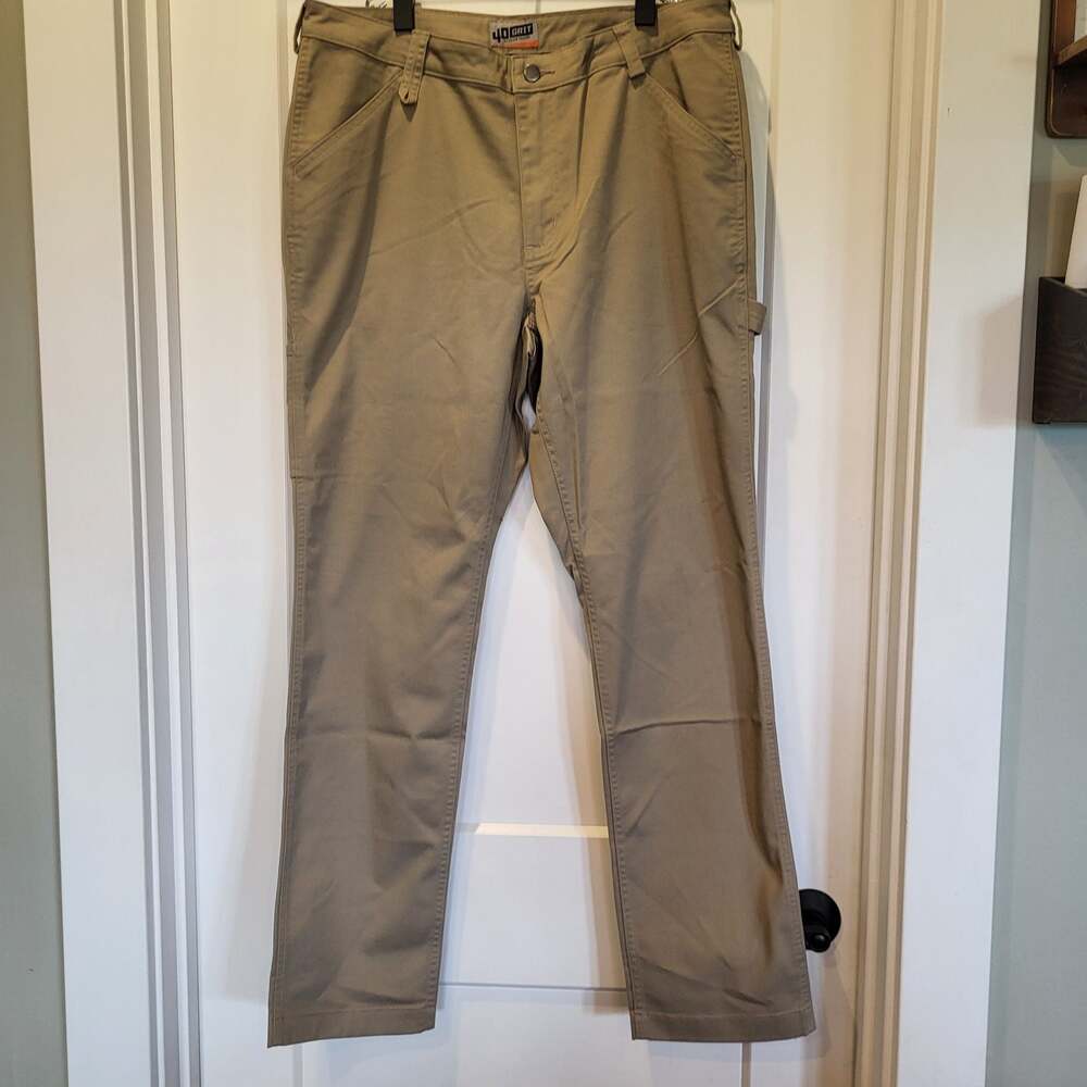 40 Grit by Duluth Trading Women's Tan Utility Canvas Pants Size 14 Regular